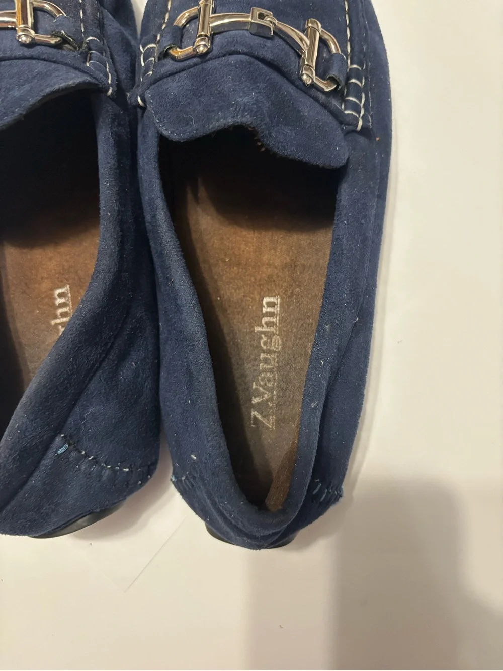 Z. Vaughn Men’s Size 10 Navy Blue Suede Horsebit Driving Loafers Slip On Moccasi